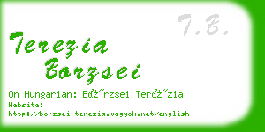 terezia borzsei business card